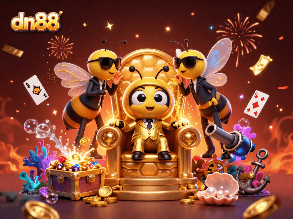 Experience thrilling casino action with the dn88 mob boss and treasures surrounded by a vibrant atmosphere.