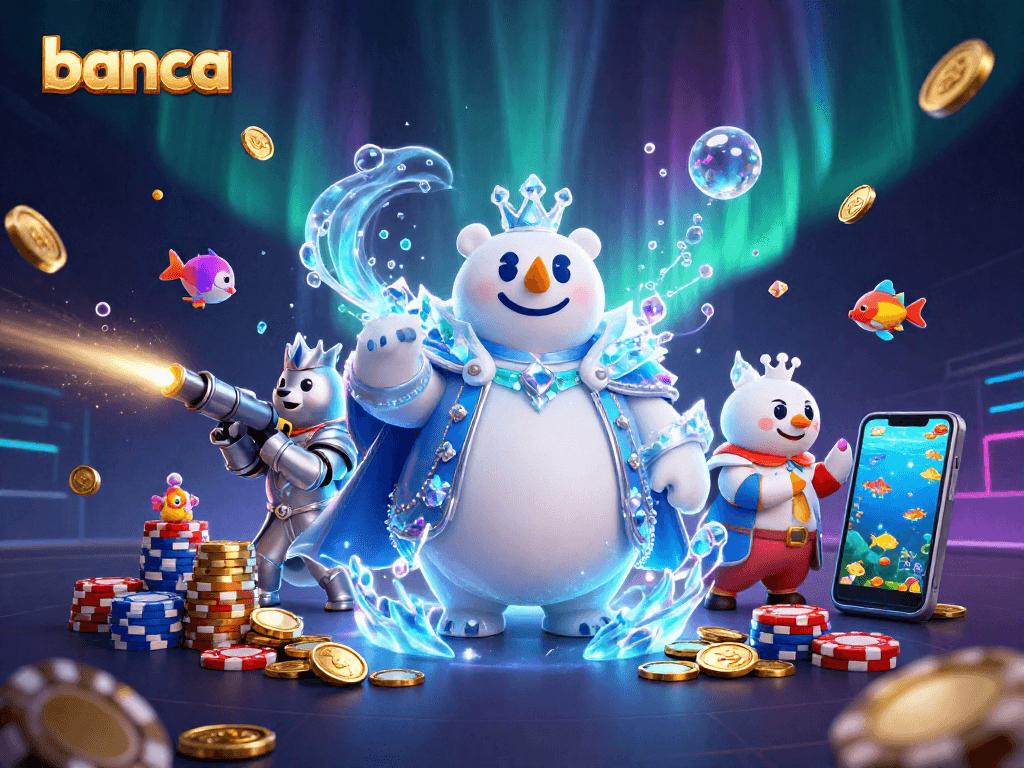 Banca online fish shooting game featuring vibrant 3D characters and dynamic underwater action.